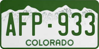 CO license plate AFP933