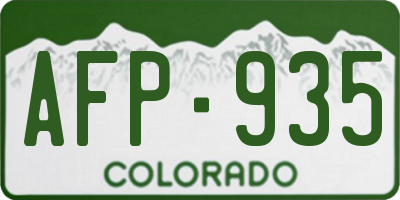 CO license plate AFP935