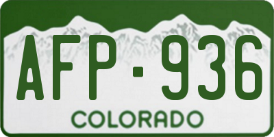 CO license plate AFP936