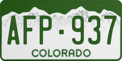 CO license plate AFP937