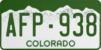 CO license plate AFP938