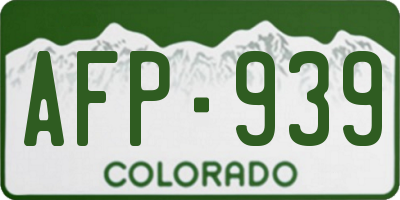 CO license plate AFP939