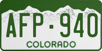 CO license plate AFP940