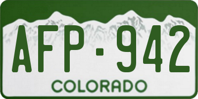 CO license plate AFP942