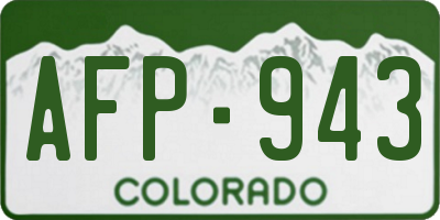 CO license plate AFP943