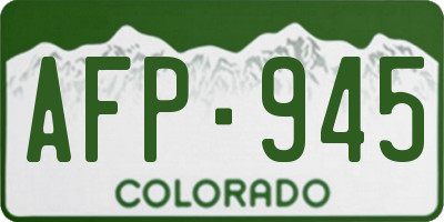 CO license plate AFP945