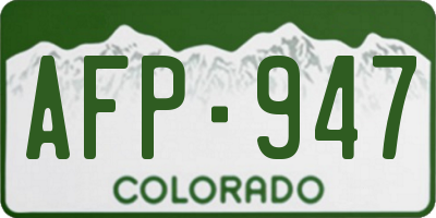 CO license plate AFP947