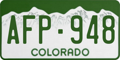 CO license plate AFP948