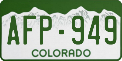 CO license plate AFP949