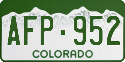 CO license plate AFP952