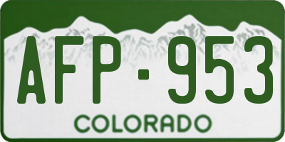 CO license plate AFP953