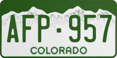 CO license plate AFP957
