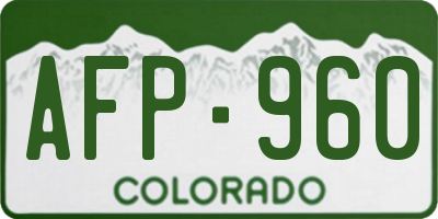 CO license plate AFP960