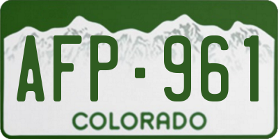 CO license plate AFP961