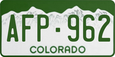 CO license plate AFP962