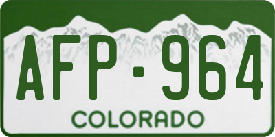 CO license plate AFP964