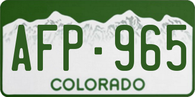 CO license plate AFP965