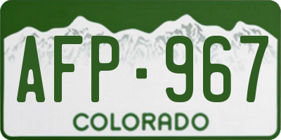 CO license plate AFP967