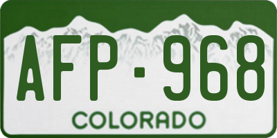 CO license plate AFP968
