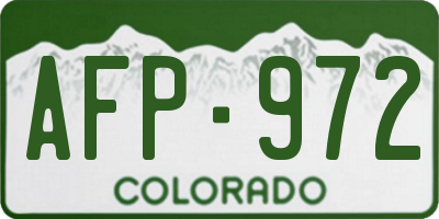CO license plate AFP972