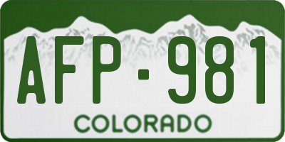 CO license plate AFP981