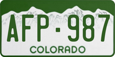 CO license plate AFP987