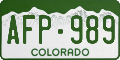 CO license plate AFP989