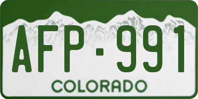 CO license plate AFP991