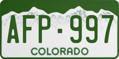 CO license plate AFP997