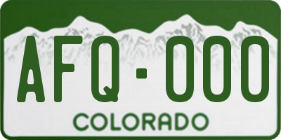 CO license plate AFQ000
