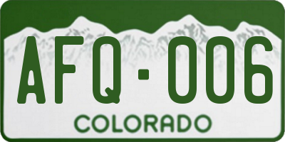 CO license plate AFQ006