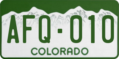 CO license plate AFQ010