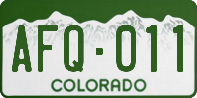 CO license plate AFQ011