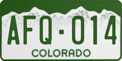CO license plate AFQ014