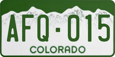 CO license plate AFQ015