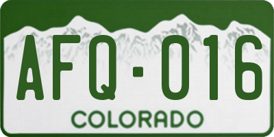 CO license plate AFQ016