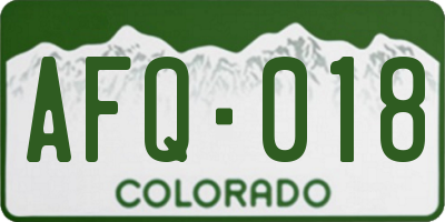 CO license plate AFQ018
