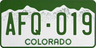 CO license plate AFQ019