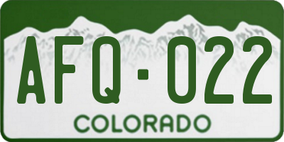CO license plate AFQ022
