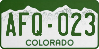 CO license plate AFQ023