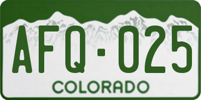 CO license plate AFQ025