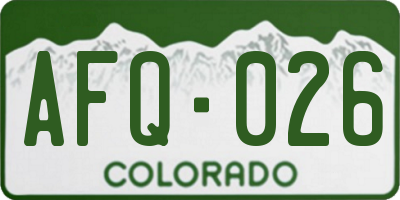 CO license plate AFQ026