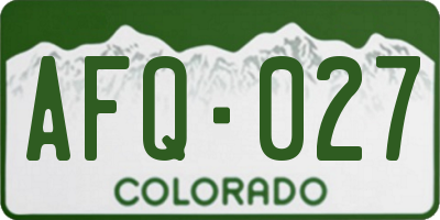 CO license plate AFQ027