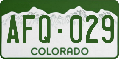 CO license plate AFQ029