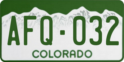 CO license plate AFQ032