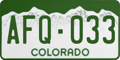 CO license plate AFQ033