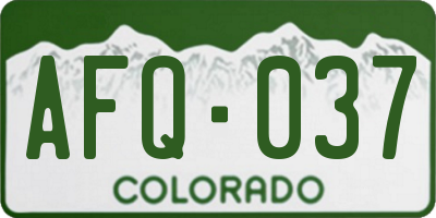 CO license plate AFQ037