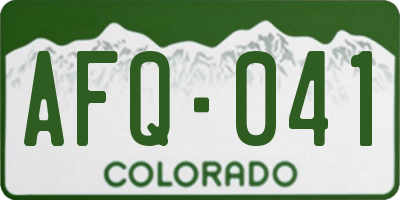 CO license plate AFQ041
