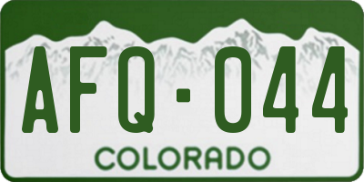 CO license plate AFQ044
