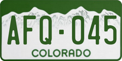 CO license plate AFQ045
